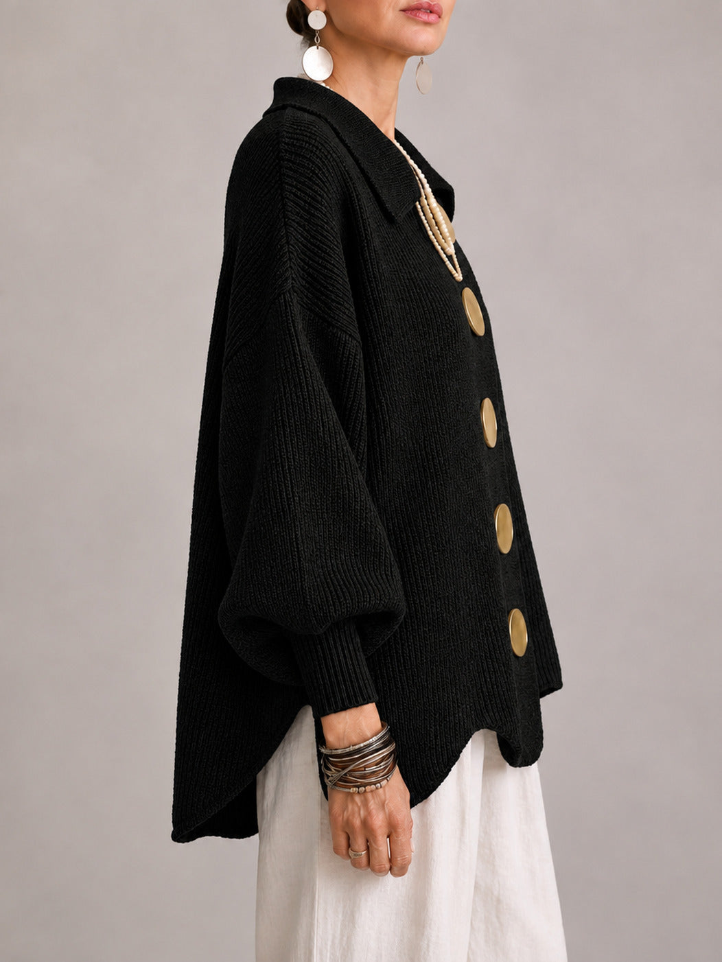 Cardigan nero oversize