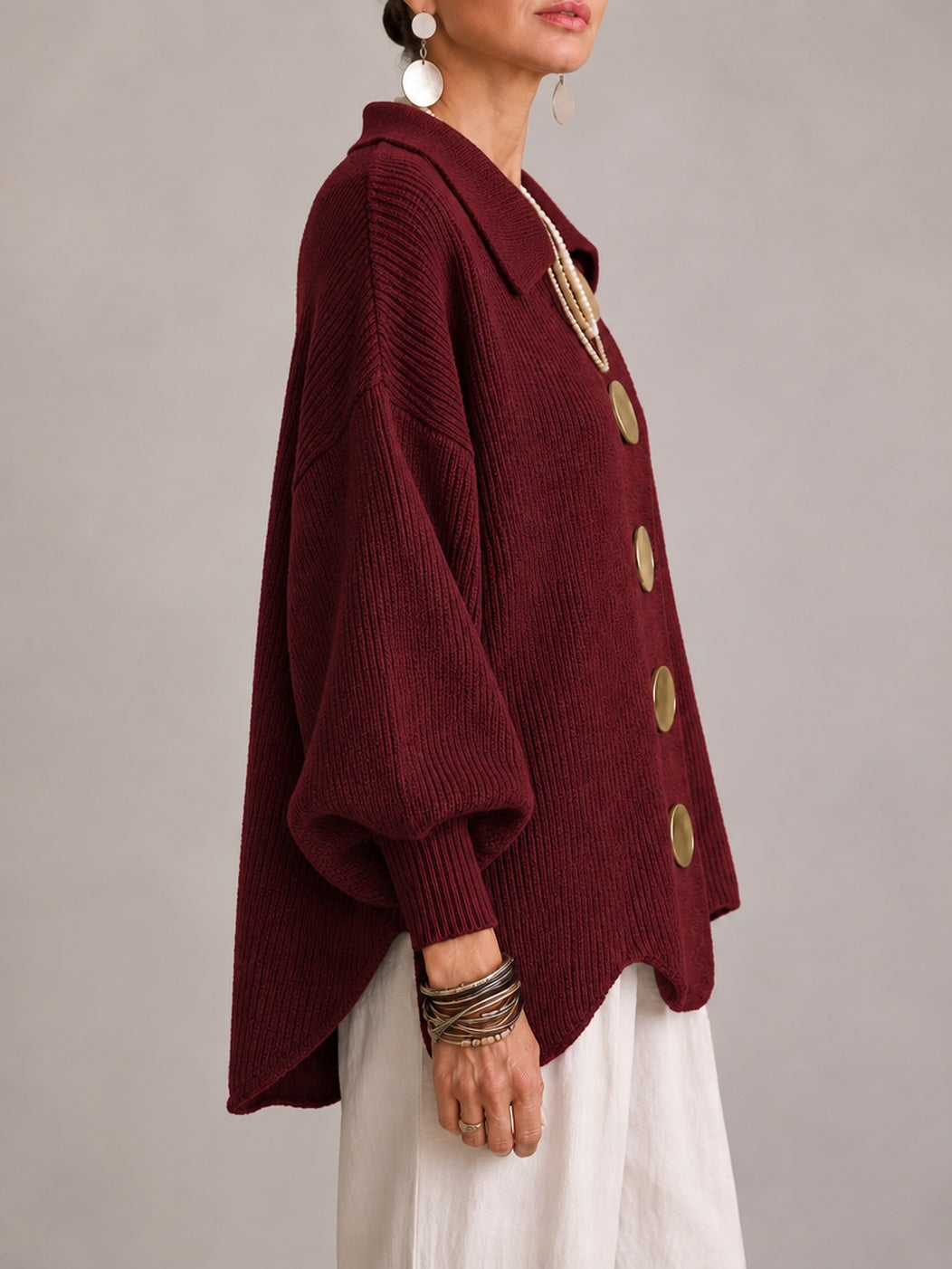 Cardigan bordeaux oversize