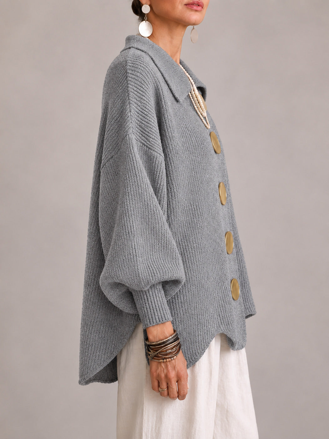 Cardigan grigio oversize
