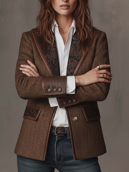 Francesca | Blazer con Inserti a Zigzag Stampati