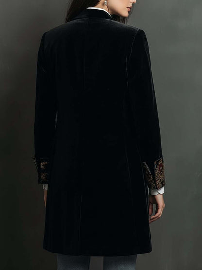Marzia | Blazer Ajustato Stampato Barocco Nero