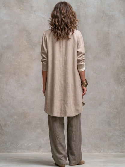 Costanza | Completo 3 Pezzi Palazzo Beige e Grigio