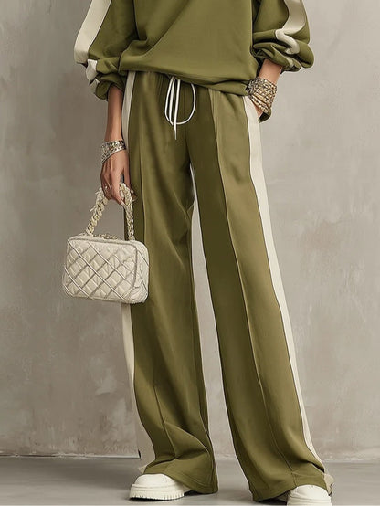 Sonia | Completo Casual Verde Oliva con Pantaloni Larghi