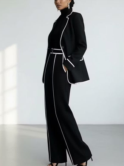Claudia | Completo Nero con Blazer e Pantaloni Larghi