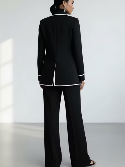 Claudia | Completo Nero con Blazer e Pantaloni Larghi