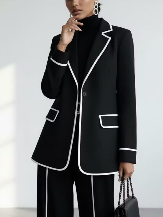 Claudia | Completo Nero con Blazer e Pantaloni Larghi
