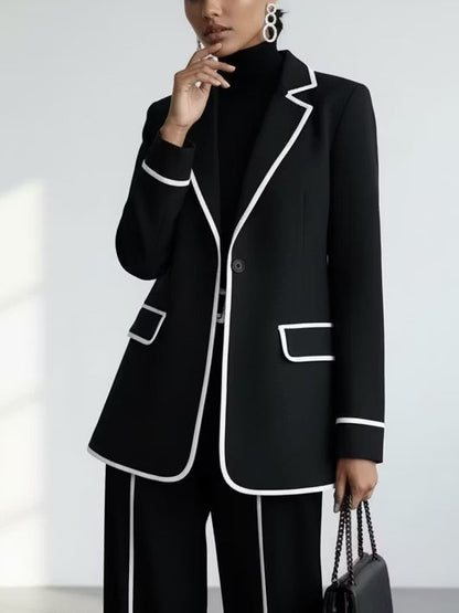 Claudia | Completo Nero con Blazer e Pantaloni Larghi