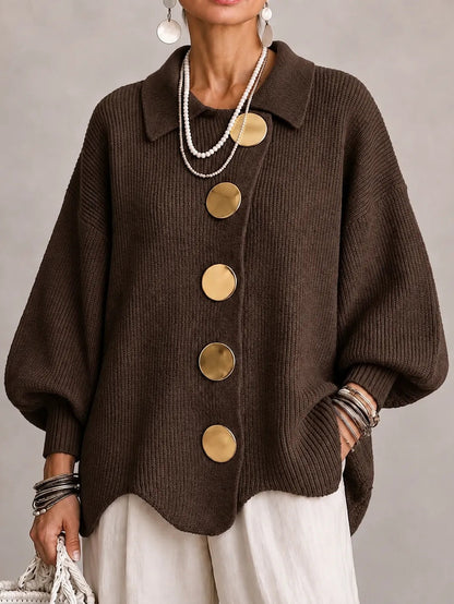 Cardigan marrone oversize