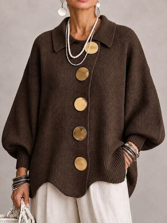 Cardigan marrone oversize