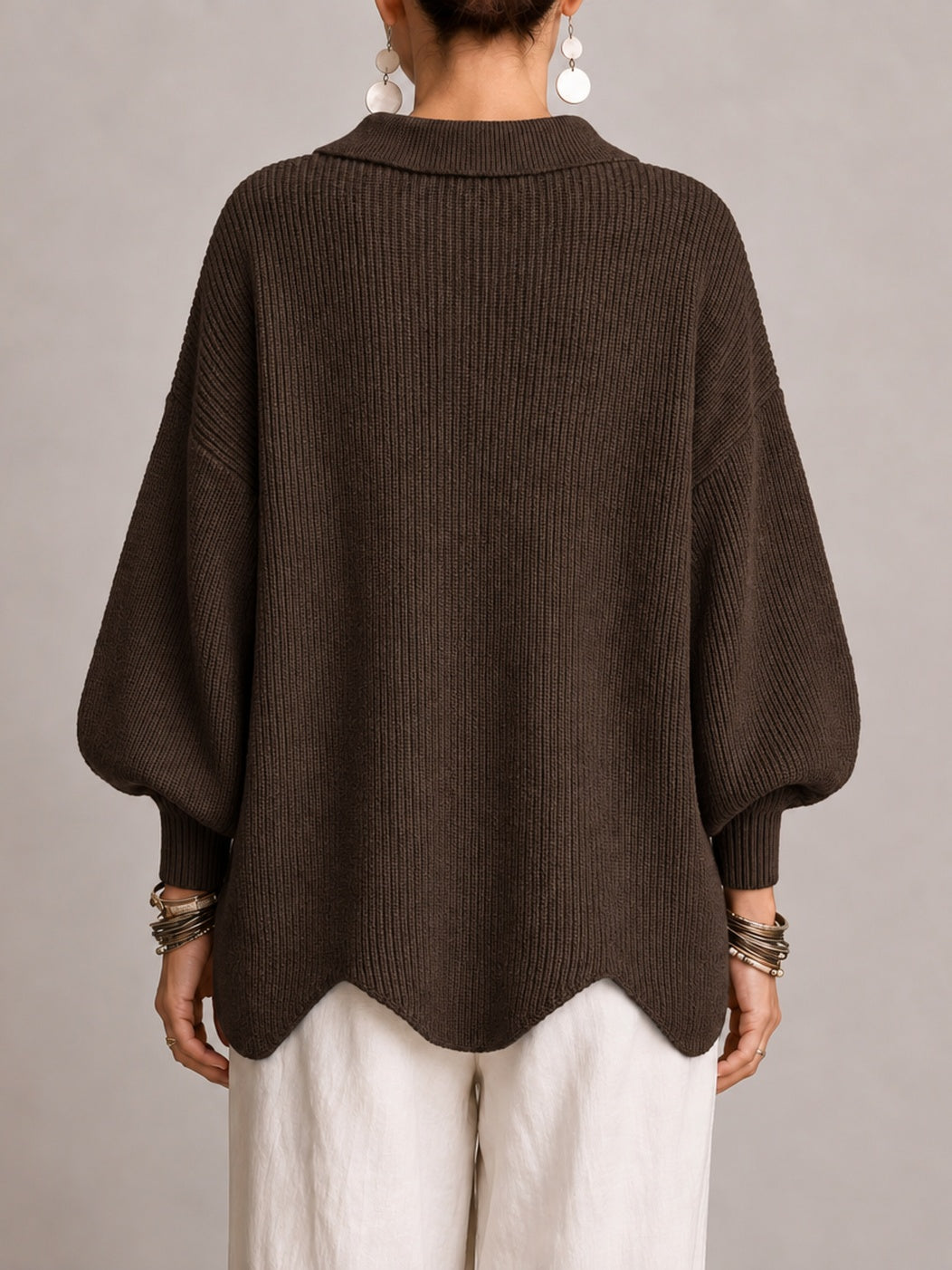 Cardigan marrone oversize