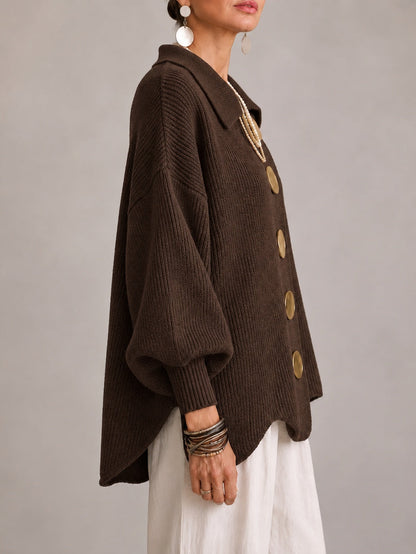 Cardigan marrone oversize