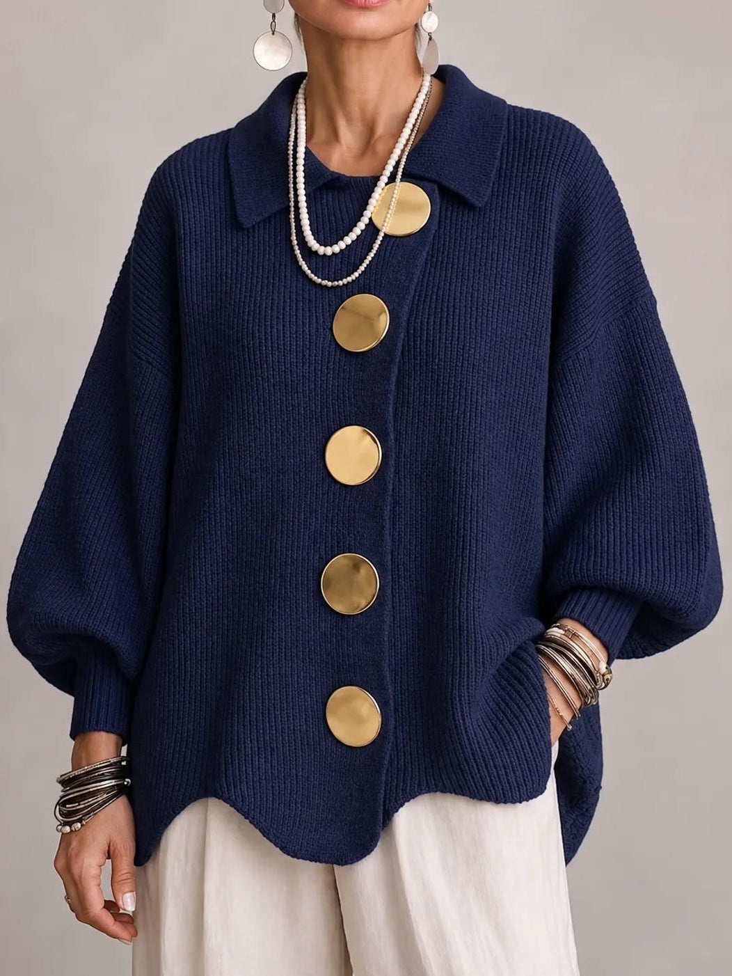 Cardigan oversize blu navy