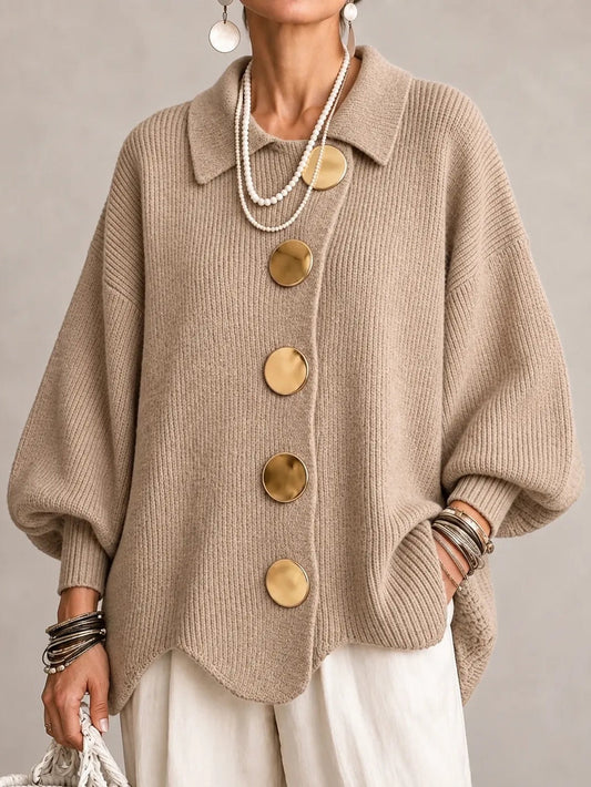 Cardigan oversize color sabbia beige