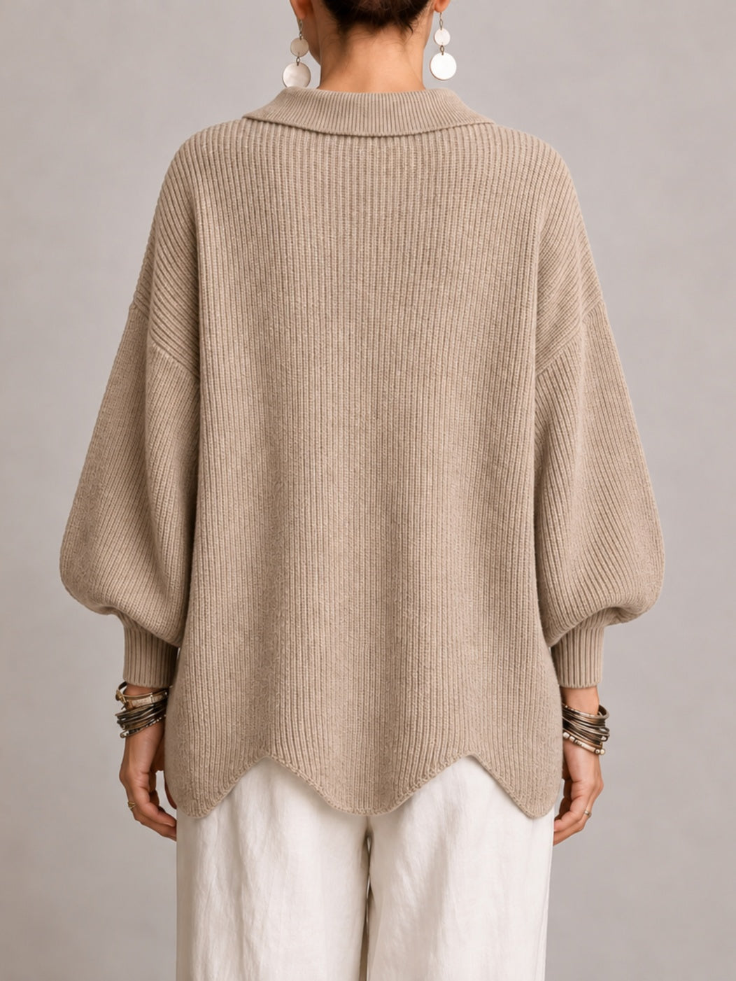 Cardigan oversize color sabbia beige