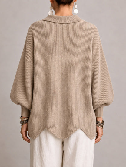Cardigan oversize color sabbia beige