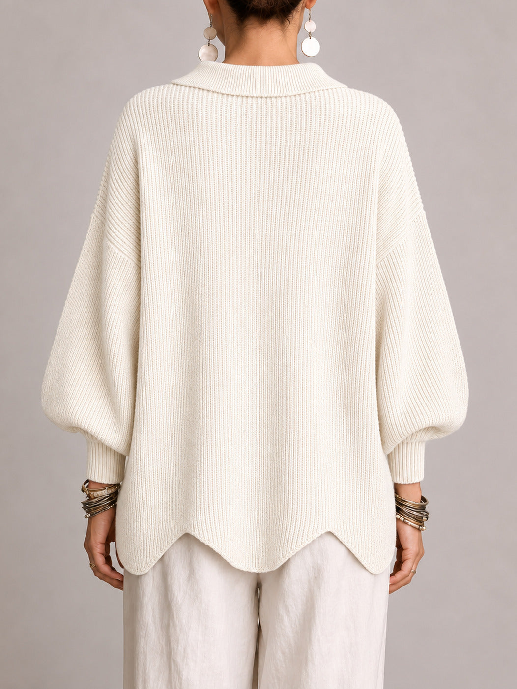 Cardigan oversize avorio