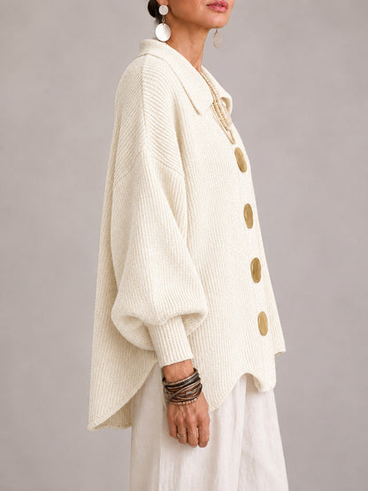 Cardigan oversize avorio