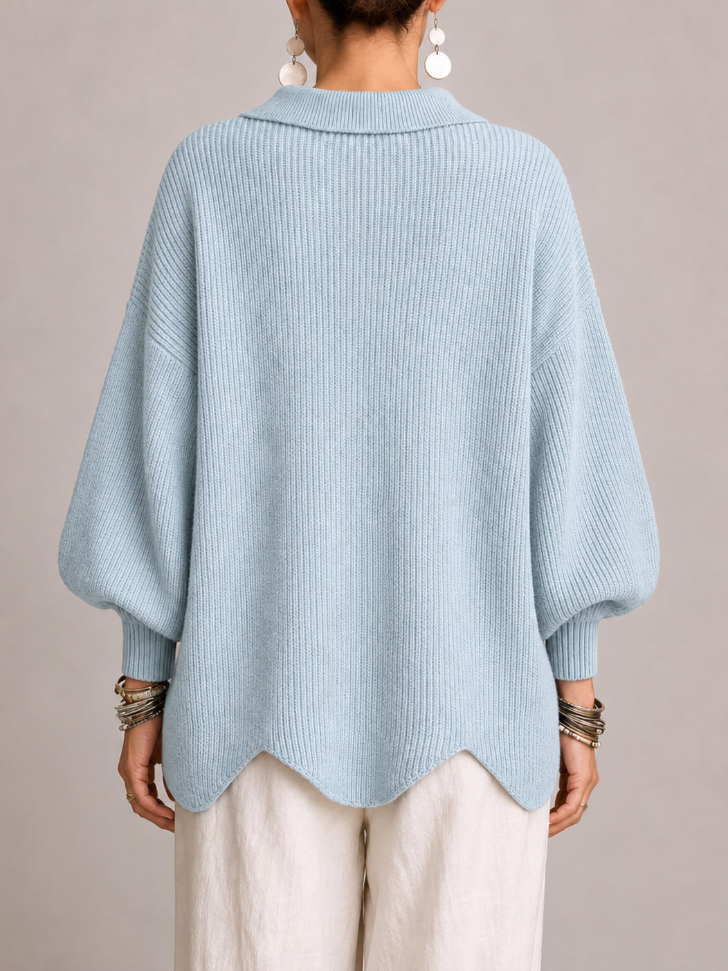 Cardigan oversize blu polvere