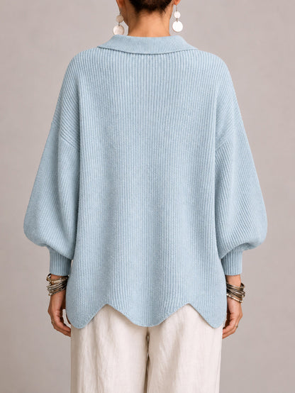 Cardigan oversize blu polvere