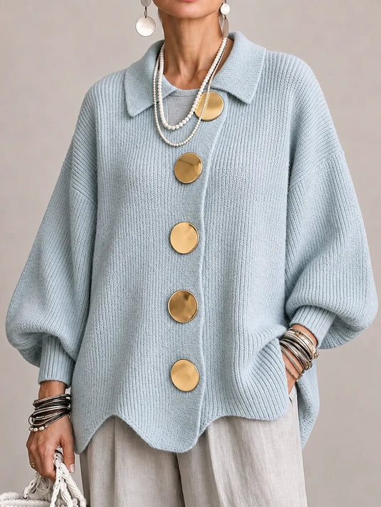Cardigan oversize blu polvere