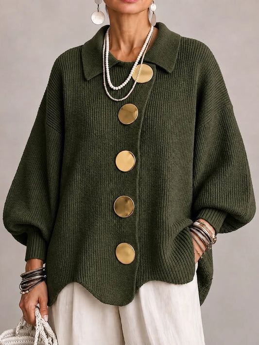 Cardigan oversize verde oliva