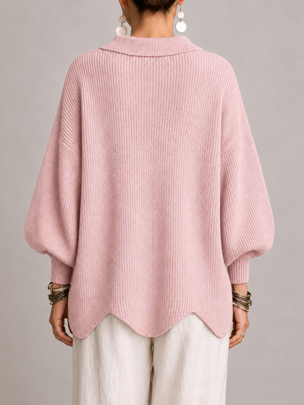 Cardigan oversize rosa cipria