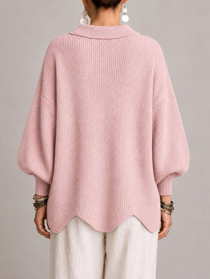Cardigan oversize rosa cipria