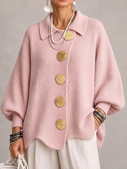 Cardigan oversize rosa cipria
